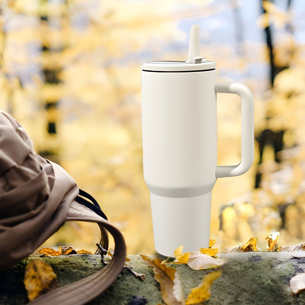 Insulated Tumbler, 40oz Stainless Steel Travel Cup with Lid, Foldable Straw and Six Color Options