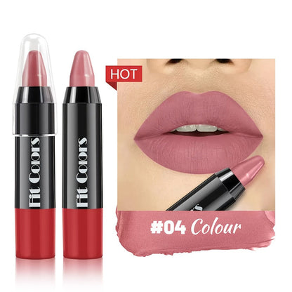 Squalane Crayon Lipstick Set 6 Pcs, Matte & Glossy Lip Pencil with Volumizing Formula, Easy Color Lip Liner for All Skin Types