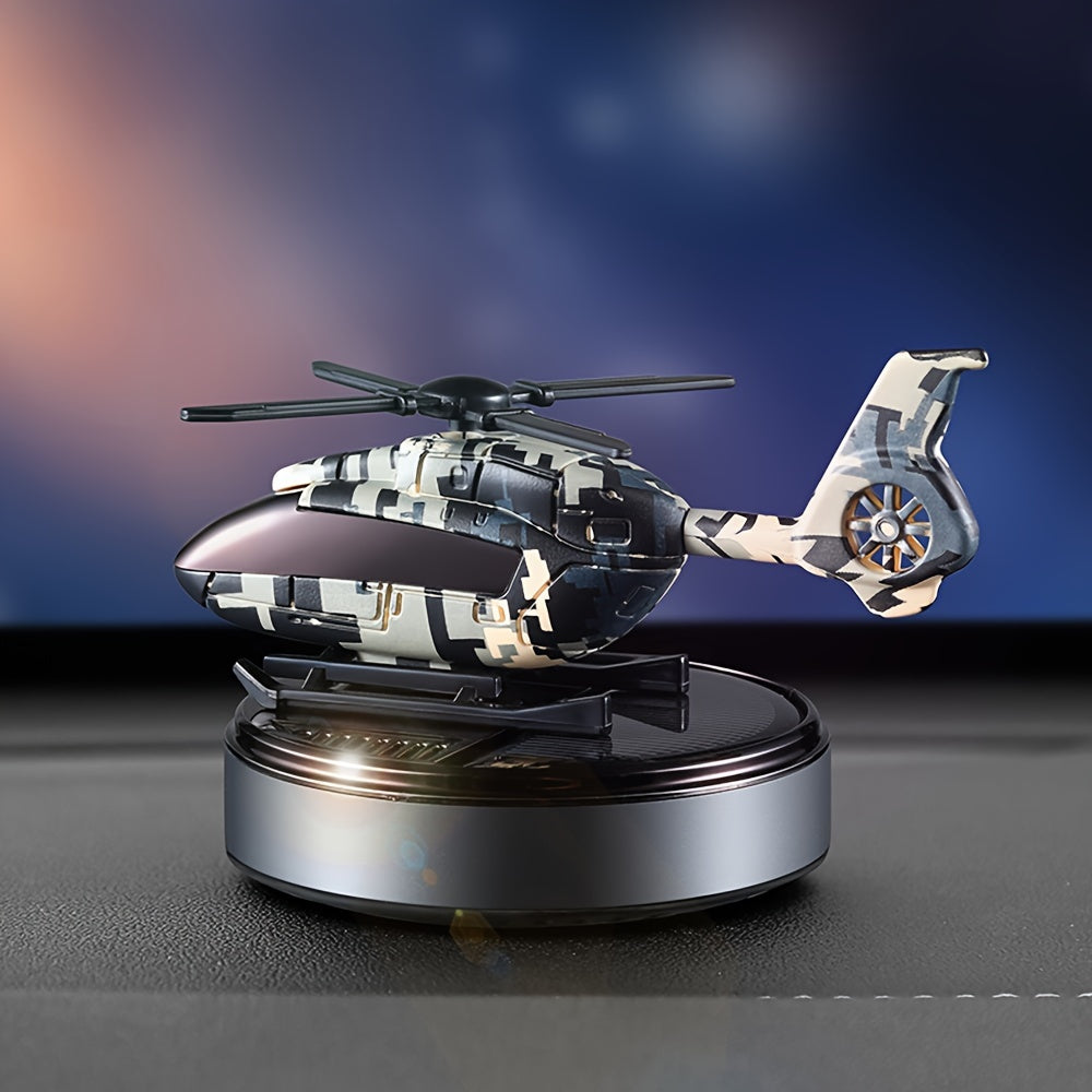Car Air Freshener Solar Helicopter Dashboard Diffuser with Refillable Chamber and Three Color Options