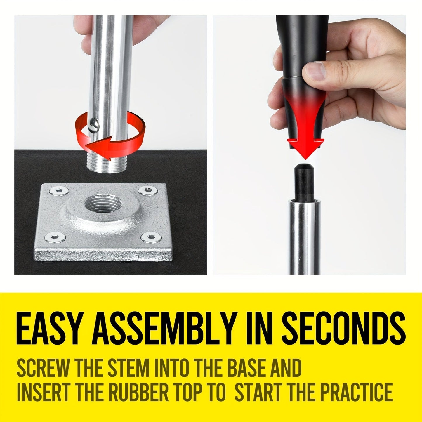 Adjustable Baseball and Softball Batting Tee with 25–37 Inch Height Range and Weighted Square Base
