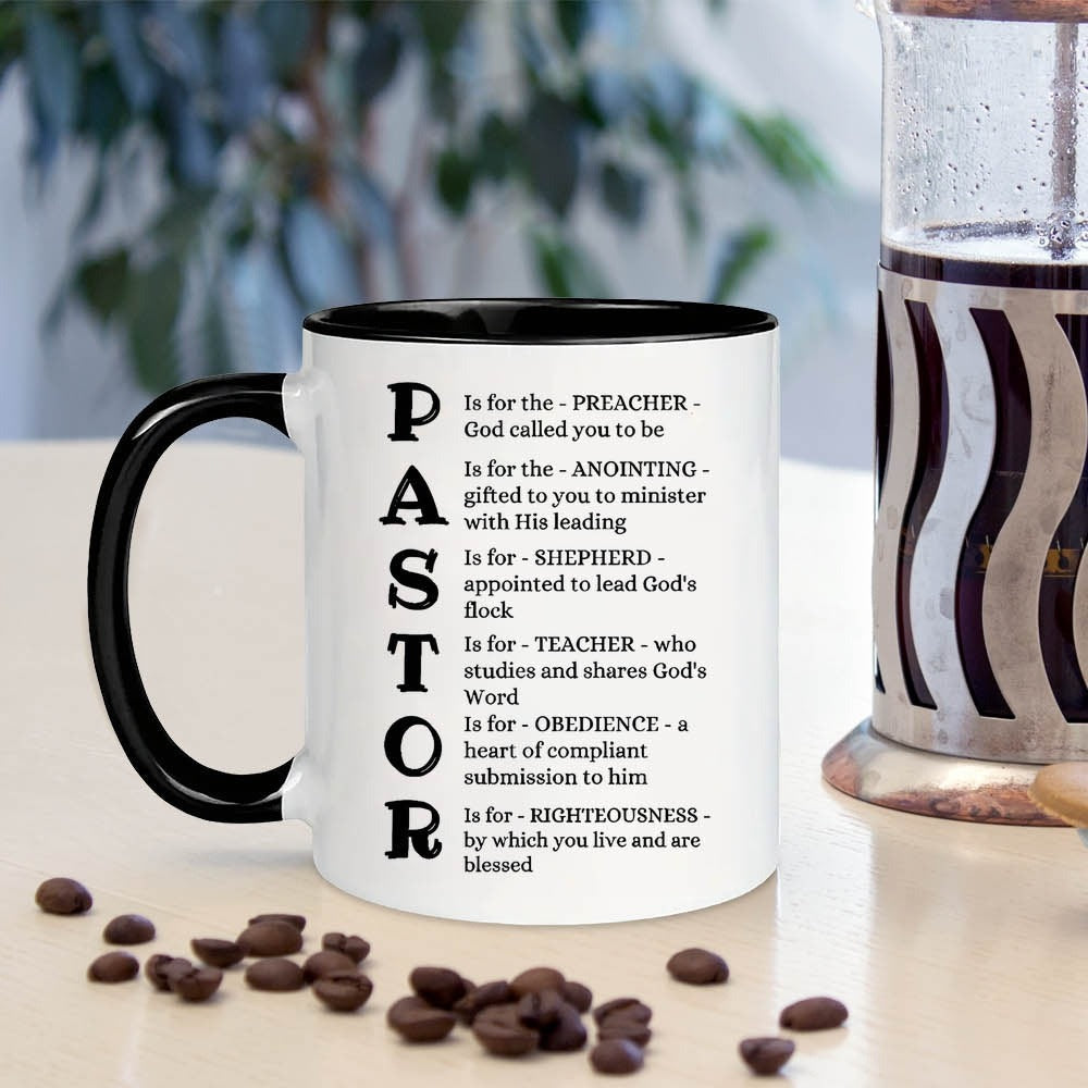 Pastor Appreciation Ceramic Mug 11oz – Insulated Coffee Cup for Hot & Cold Drinks, Dishwasher Safe, Funny Pastor Definition Gift for Him