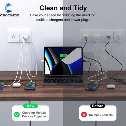 40W 4-Port USB-C Wall Charger 2-Pack PD 3.0 Fast Charging Block Cube for an Everyday Personal Care Routine