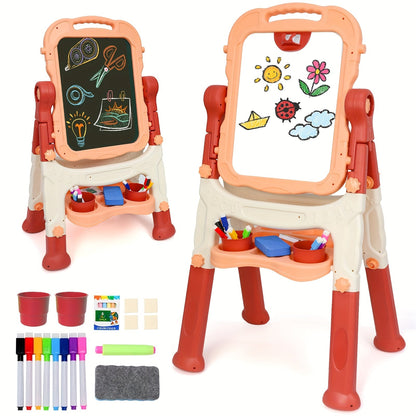 Art Easel for Kids Adjustable Double-Sided Standing Easel with Painting Accessories for Boys & Girls Ages 3+