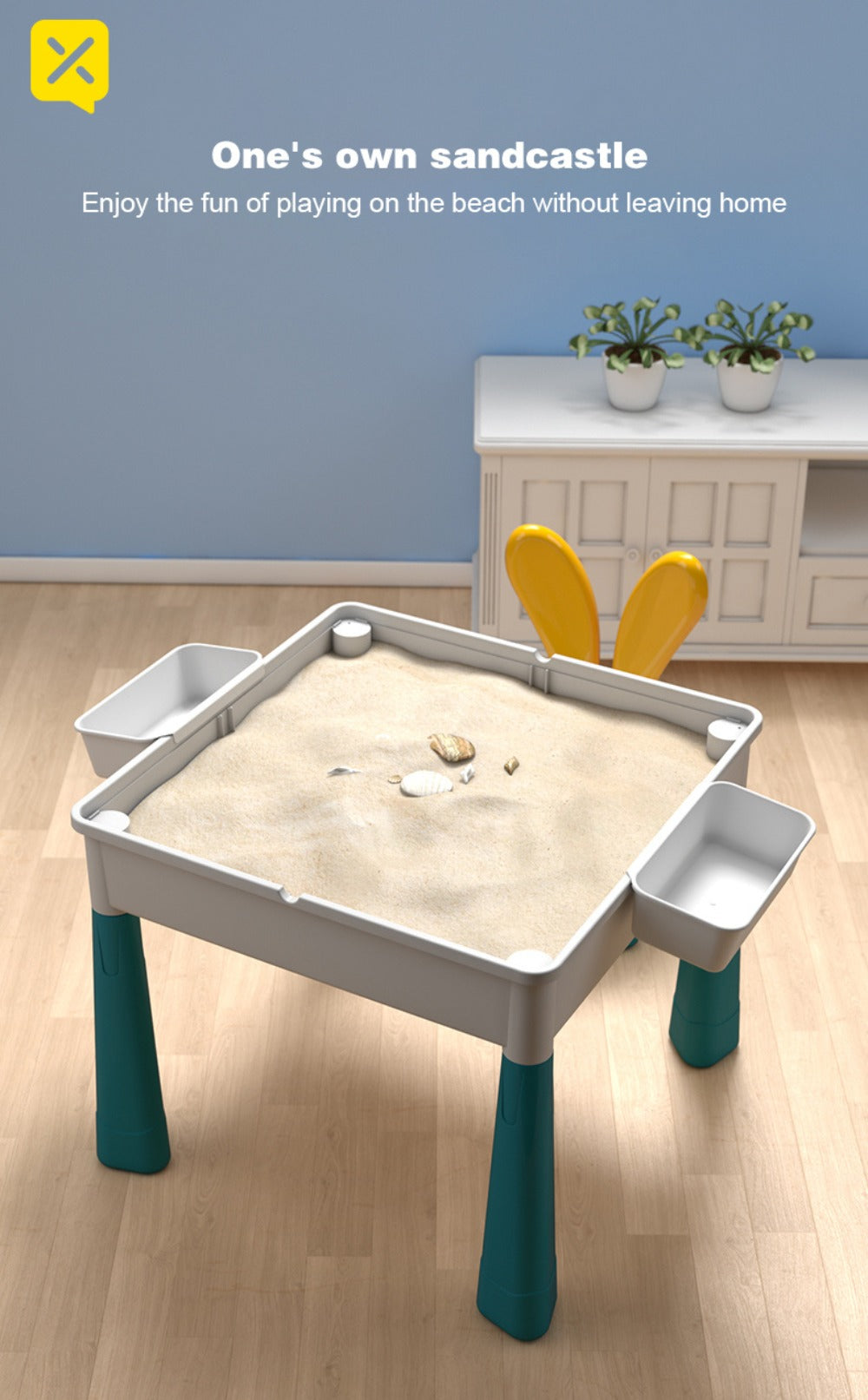 Kids Activity Table Building Blocks LEGO Compatible Play Table for Toddlers, Durable ABS Plastic Space-Saving Corner Design