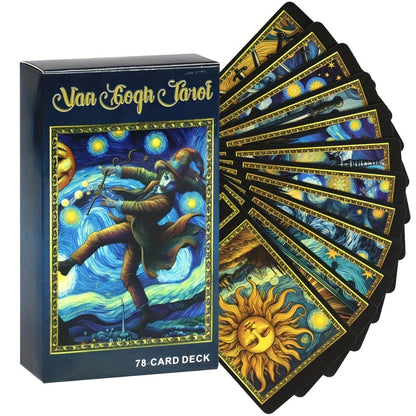 Van Gogh Tarot Cards 78 Card Deck – Art-Inspired High Quality Paper Divination Tool for Adults Teens Beginners Collectors Spiritual Gift