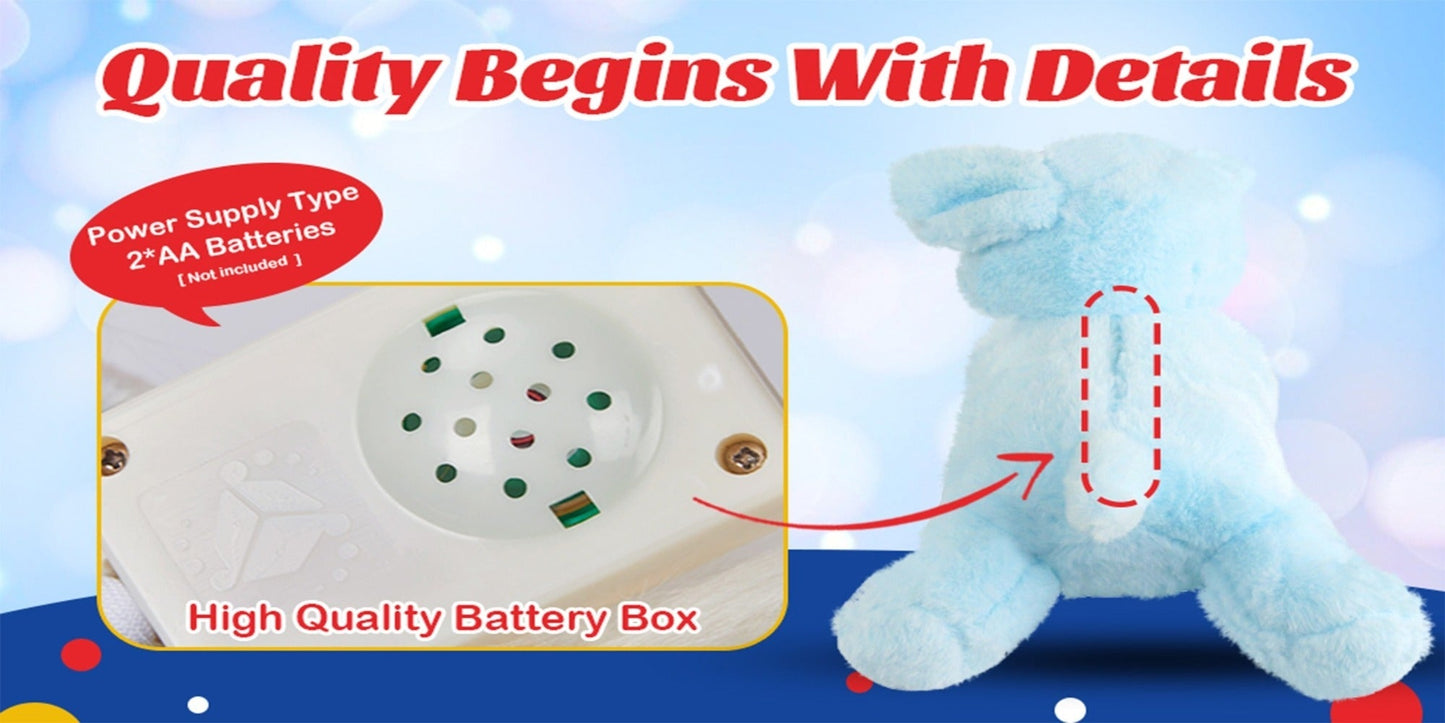 Plush Toy Blue Puppy with Light-Up Body and Music for Colorful Interactive Room Display and Gifting