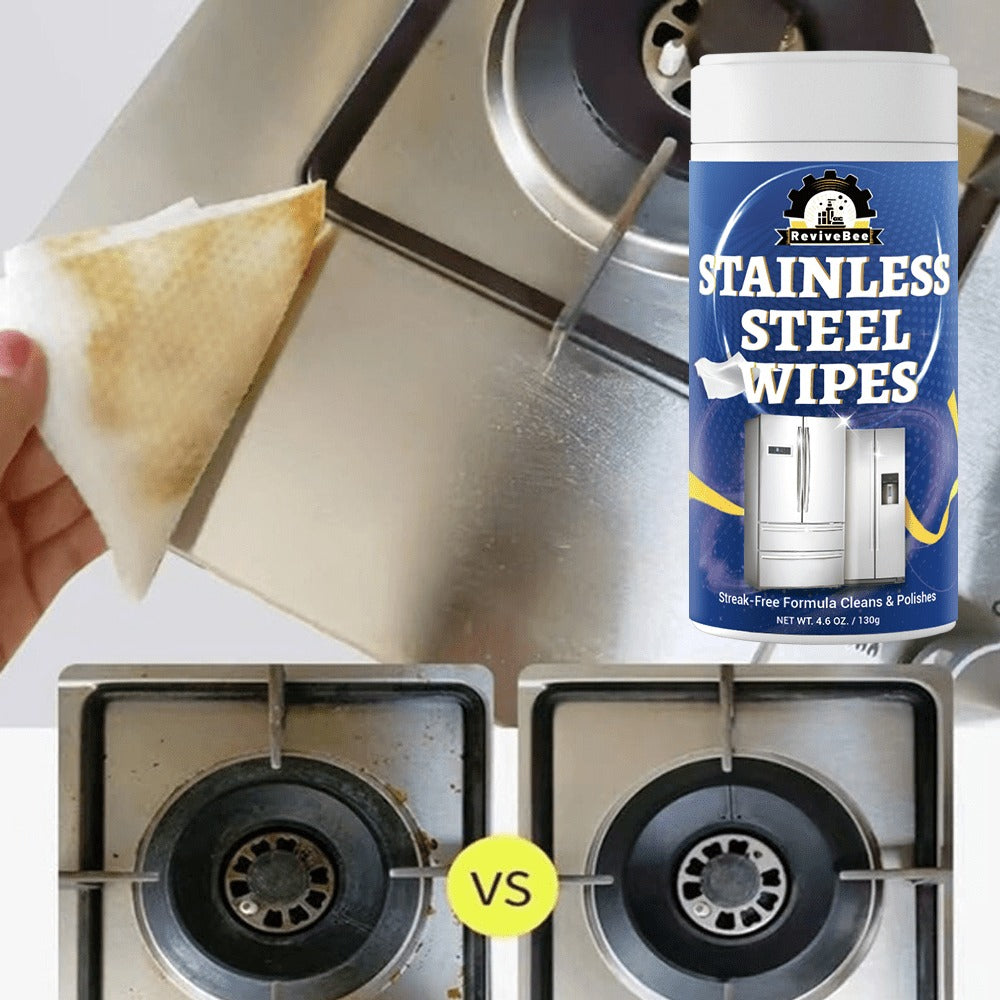 Stainless Steel Cleaning Wipes Kitchen 1 or 2 Barrel – Gentle Formula Safe for Hands, Quick Deep Cleaning of Stainless Steel Appliances