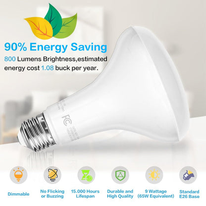 BR30 LED Flood Light Bulbs 12W 800 Lumens 5000K Daylight White Non-Dimmable, for Home, Desk and Accent Lighting