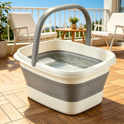 Collapsible Foot Bath Basin 3.96 Gal Foldable Foot Soak Tub with Massage Acupoints Handles Deep Soak Pedicure Home Spa Foot Relief Upgraded