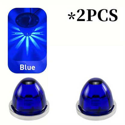 LED Side Marker Lights 2pcs Watermelon Shape Always-On Truck Side Indicator Lights Waterproof Easy Install for Semi-Trailers Boat Trailers