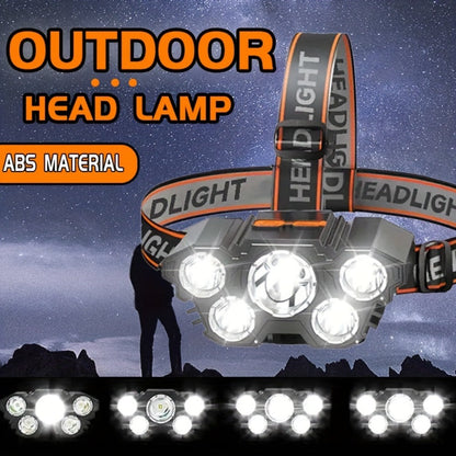LED Headlamp 4pcs Set - Rechargeable Outdoor Headlamps with 4-Speed Dimming Adjustable Angle for Entryways, Bedrooms and Living Spaces