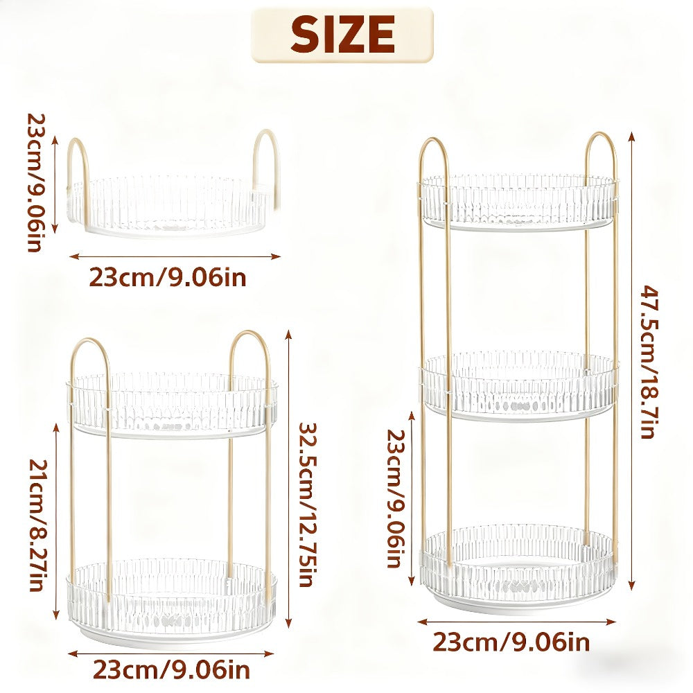 360 Rotating Makeup Organizer Skincare Storage Rack – Multi-Layer Detachable Cosmetic Organizer for Perfume, Lipstick, Skincare