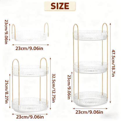 360 Rotating Makeup Organizer Skincare Storage Rack – Multi-Layer Detachable Cosmetic Organizer for Perfume, Lipstick, Skincare