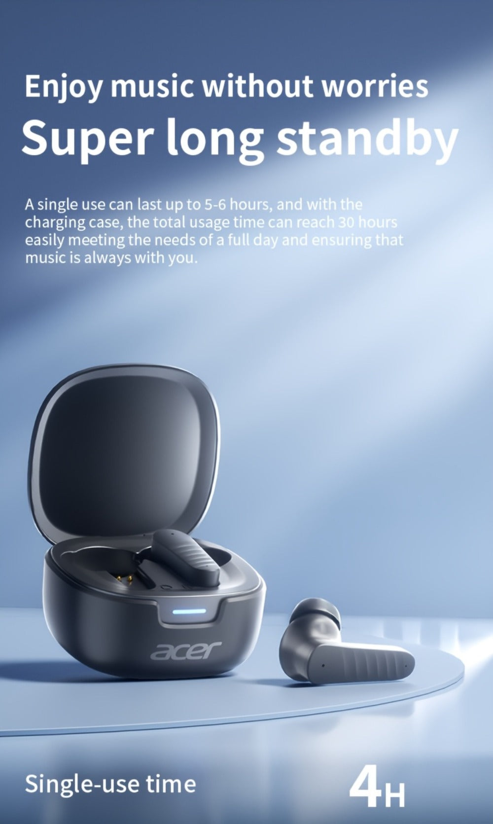 Wireless Earbuds Mini Lightweight In-Ear with ENC Call Processing, Touch Controls and Three Colors