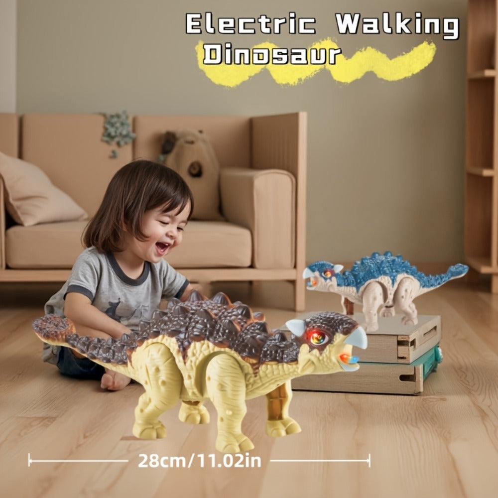 Walking Dinosaur Toy with Sound & Light, Realistic Triceratops & Dragon Dinosaur Figures for Kids