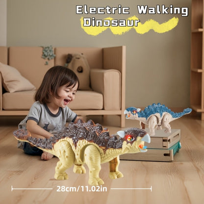 Walking Dinosaur Toy with Sound & Light, Realistic Triceratops & Dragon Dinosaur Figures for Kids