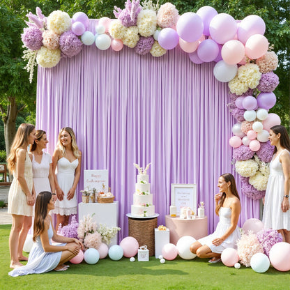 Photography Backdrop 4-Pack 5x10ft Polyester Spandex Background Cloth | Wrinkle-Resistant, Soft & Smooth with Pole Pockets | Wedding