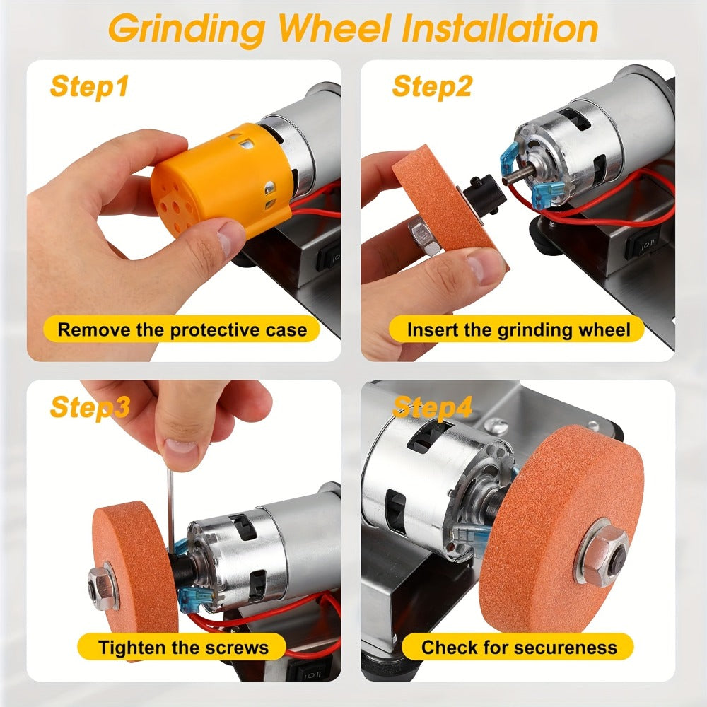 Electric Bench Grinder & Knife Sharpener - 15° Angle 7-Speed Tabletop Sanding Machine for Woodworking