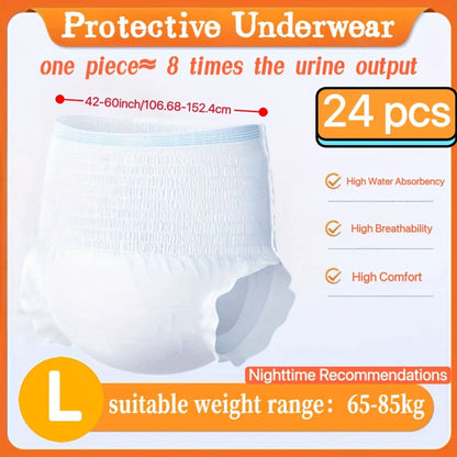 Disposable Incontinence Underwear for Seniors, High Absorbency Leak-Proof Pull-On Briefs, Ultra-Thin Breathable Cotton for Men & Women