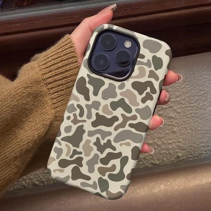 Phone Case Camo Pattern Dual-Layer PC and TPU Bumper with Reinforced Edges for Select iPhone and Galaxy Models