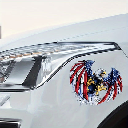 American Flag Eagle Vinyl Decal Four-Pack with 9.84 × 9.44-Inch Graphic for Vehicle Windows and Panels