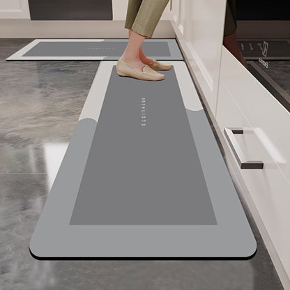 Kitchen Mat Set 2 Piece Anti-Slip Water Absorbent Thickened Diatom Mud Floor Mats for Kitchen Bathroom Entryway
