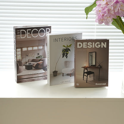 Decorative Fake Books Set of 3 – Nordic Style Stackable Faux Book Decor for Living Room Bookshelf, Coffee Table & Shelf Styling