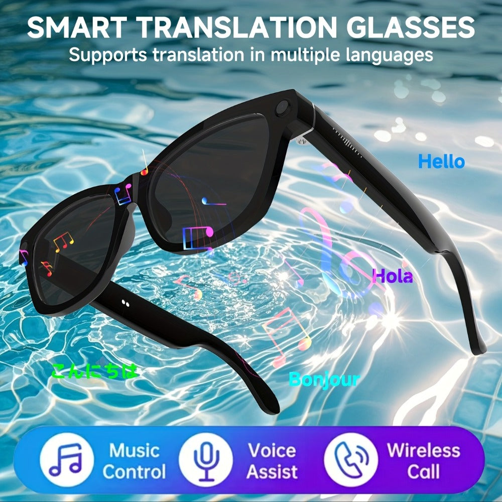 Smart Glasses 4K Camera Variant with Translation, Object Recognition, Open-Ear Audio and USB-C Charging