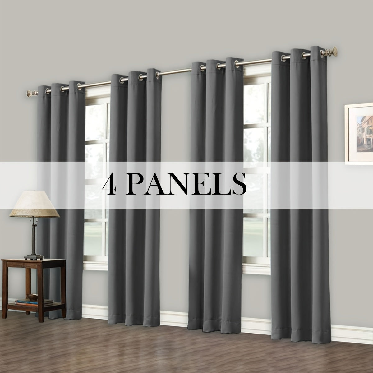 Grommet-Top Blackout Curtain Options in Nine Colors with Seven Width, Length or Panel-Count Labels