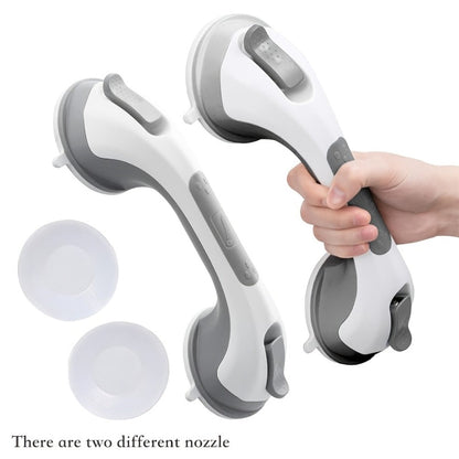 Grab Bar for Shower Suction Cup 12 Inch Bathroom Safety Handle No Drill Removable Shower Grip for Entryways, Bedrooms and Living Spaces
