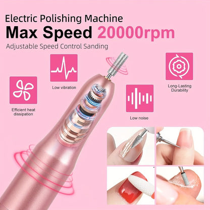 Complete Acrylic Nail Kit with Drill & UV LED Light, Colored Acrylic Powders & All Tools Included