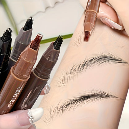 Two-Pack Multi-Fork Tip Eyebrow Pens with Capped Bodies, Approx. 11.3 cm Length and Four Color Label Options