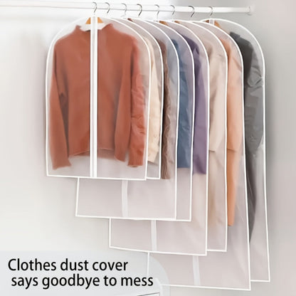 Garment Bags 10 Pack Waterproof Transparent – Hanging Clothes Storage Bags with Full Zipper for Wardrobe, Travel & Closet Organization