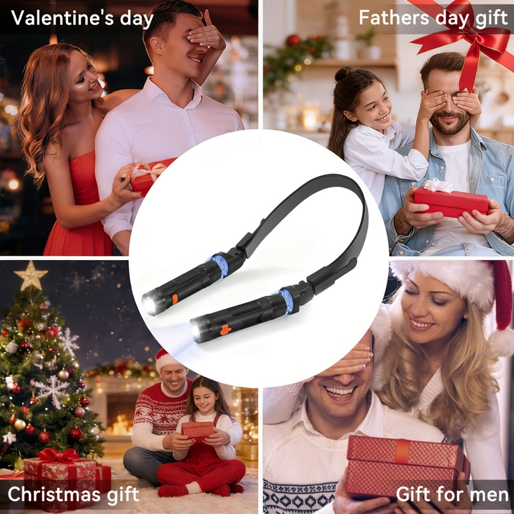 Hands-Free Neck Light LED Wearable Reading Light with Magnetic Base & Flexible Design, Portable Book Light for Reading