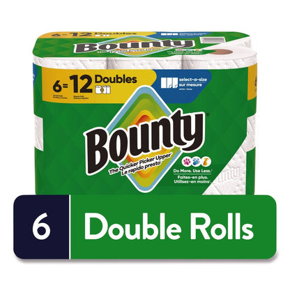 Bounty Select-A-Size Paper Towels 6 Double Rolls, 2-Ply 82 Sheets per Roll White Kitchen Paper Towel