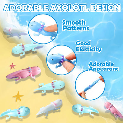 Axolotl Slingshot Fidget Toy 24pcs Bulk Pack for Parties, Celebrations and Guest Favors, with the Listed Configuration