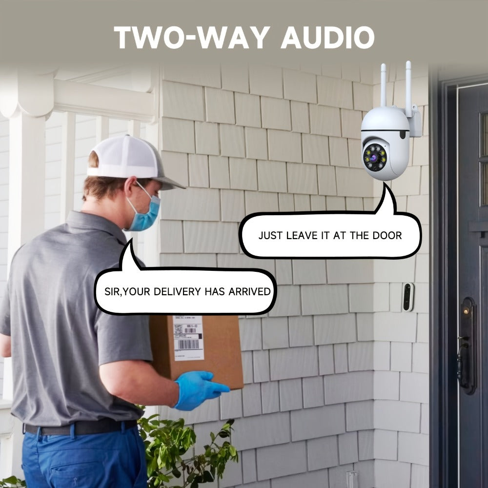 Indoor Security Camera 2-Pack with 355° Pan-Tilt, Dual-Band WiFi, Color Night Vision and SD or Cloud Storage