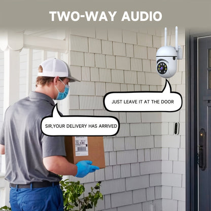 Indoor Security Camera 2-Pack with 355° Pan-Tilt, Dual-Band WiFi, Color Night Vision and SD or Cloud Storage