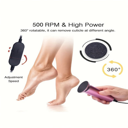 Electric Foot Callus Remover with 60 Replacement Pads, Adjustable Speed USB Rechargeable Dead Skin Remover for Men & Women