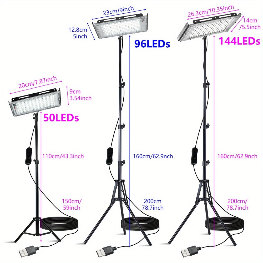 LED Work Light USB Powered 6000K Super Bright, Adjustable Height & Angle Bracket Lamp for Construction Site