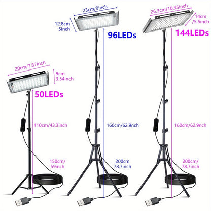 LED Work Light USB Powered 6000K Super Bright, Adjustable Height & Angle Bracket Lamp for Construction Site