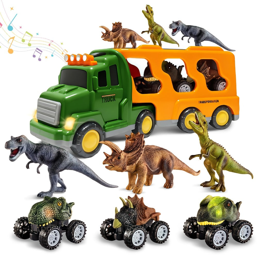 Dinosaur Transport Truck Toy Set with Lights & Sounds with the Listed Color, Size or Set Options for Everyday Use