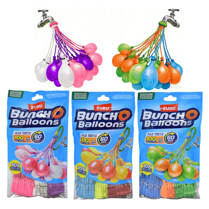 Rapid-Fill Self-Sealing Water Balloons 105+ 205+ Bulk Pack Outdoor Summer Fun Kids Adults for Entryways, Bedrooms and Living Spaces