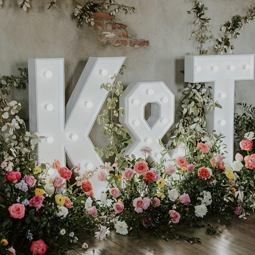 Marquee Letter Lights 3ft LED Light Up Letters for Weddings, Proposals & Celebrations – Cool White Lighted KT Board DIY Display Frame