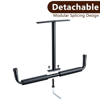 Ceiling Garage Storage Hook Rack, Overhead Ladder Hanger with Anti-Slip Foam, Space-Saving Ceiling Mount for Ladders