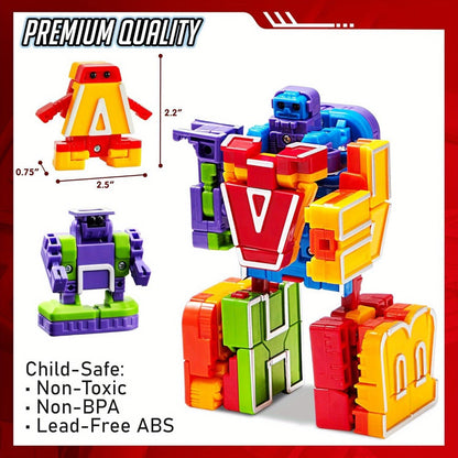 Alphabet Robot Toys for Kids Alphabots ABC Learning Letter Transform Robots, STEM Educational Toy for Boys & Girls Ages 3-8