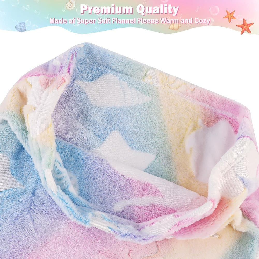 Mermaid Tail Sleeping Bag Blanket for Kids & Adults - Flannel 200GSM Anti-Kick Cozy Bed Cover