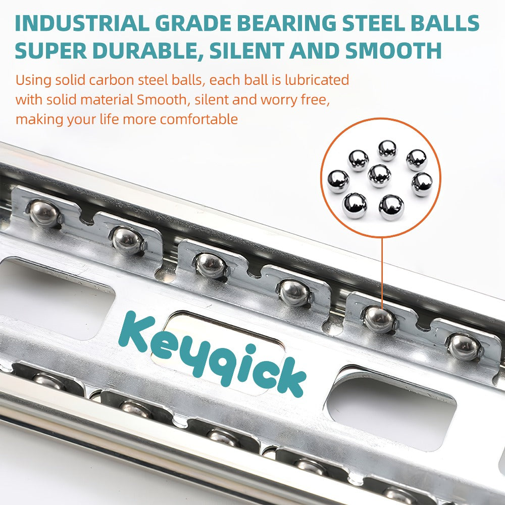 Full Extension Ball Bearing Drawer Slides 2-Pack in 10, 14 or 16-Inch Lengths for Kitchen, Dresser and Office Cabinets
