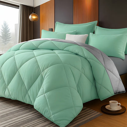 Comforter Set 2/3 Piece – Diamond Grid Quilted Down Alternative Comforter with Pillowcases, Soft Microfiber Breathable All Season Bedding