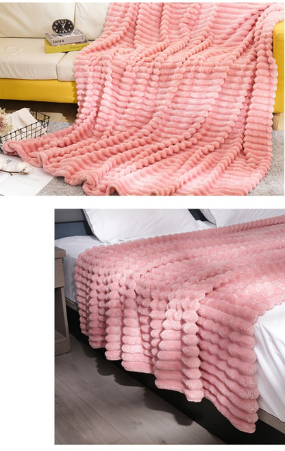 500gsm Heavy Plush Blanket, Ultra Thick Fluffy Blanket for Bed, Sofa & Travel, Baby to Double Size